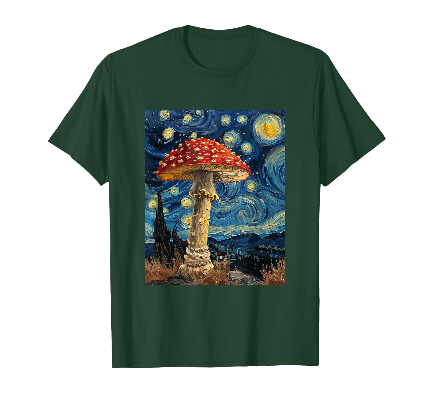 Mushroom - Van Gogh Style - Starry Night T-Shirt