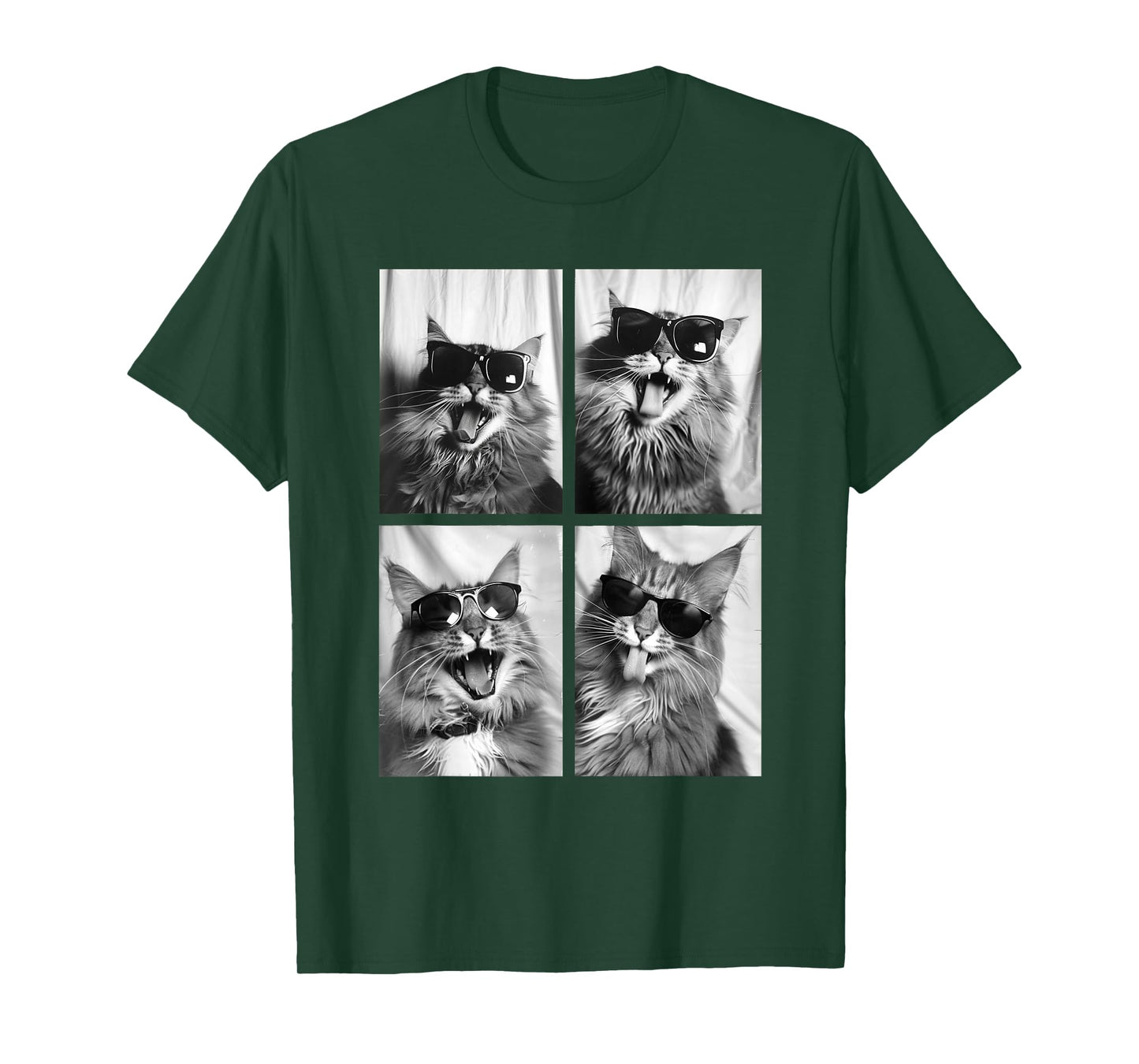 Funny Maine Coon Cat Lover Cute Kitten Sunglasses Pet Feline T-Shirt