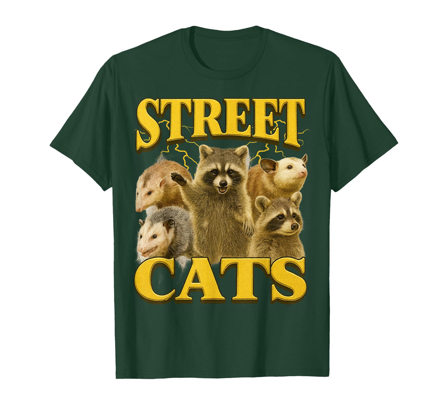 Funny Street Cats Funny Raccoon Bootleg Funny 90's Memes T-Shirt