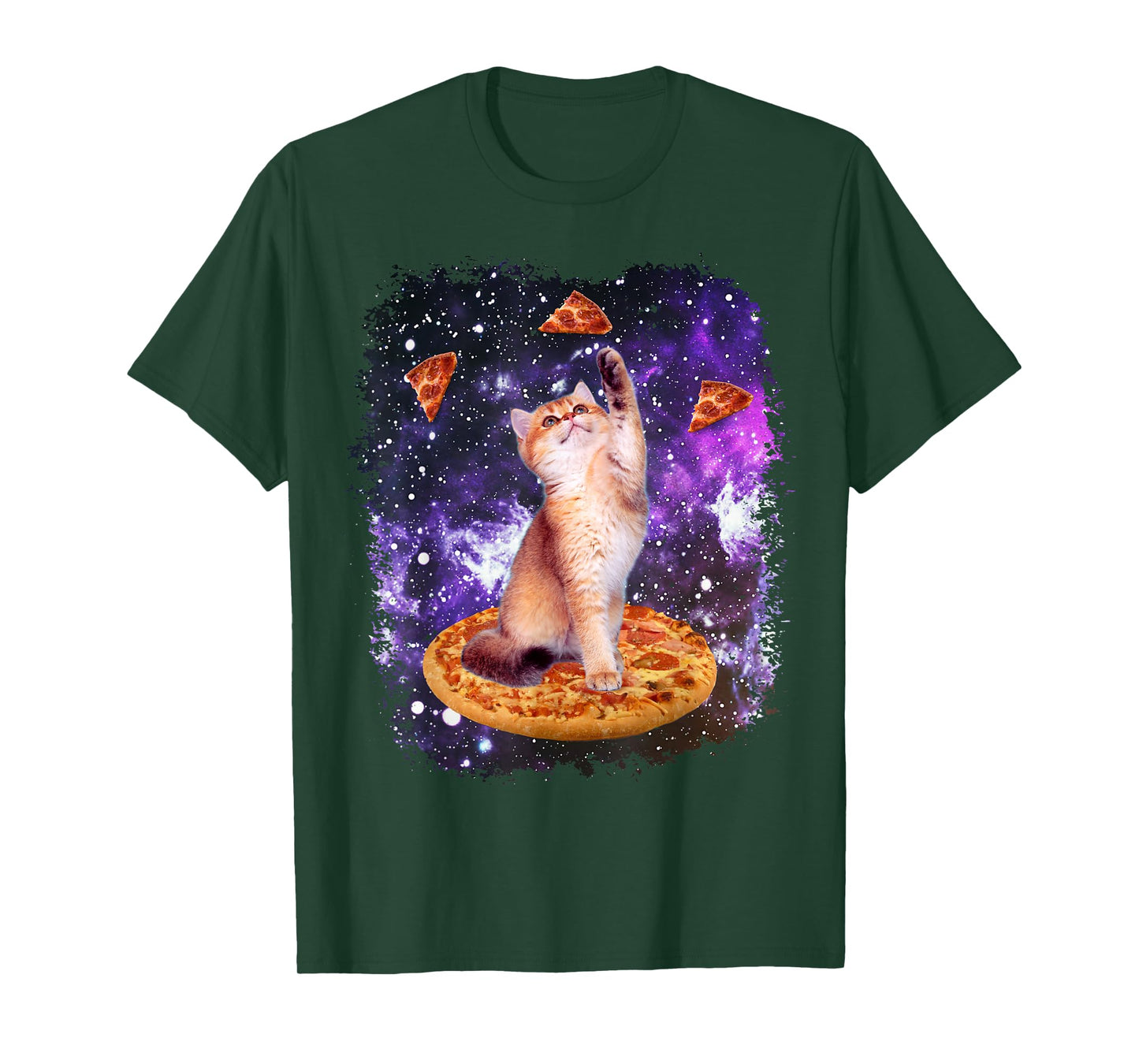 Space Cat Pizza Cat Galaxy Cute Kitty In Space Pizza Lovers T-Shirt