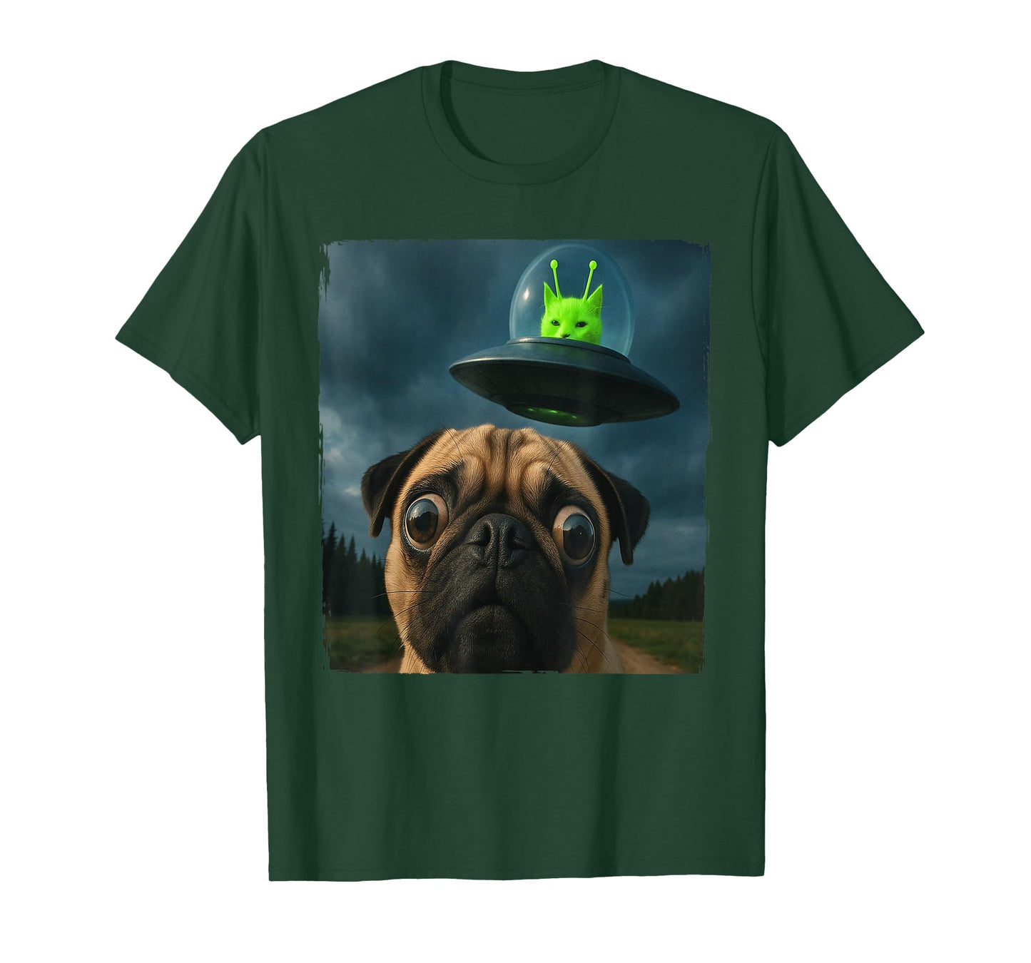 Glerp Glorp Cat Alien Ufo Pug Selfie Funny Meme T-Shirt for Men Women Kids