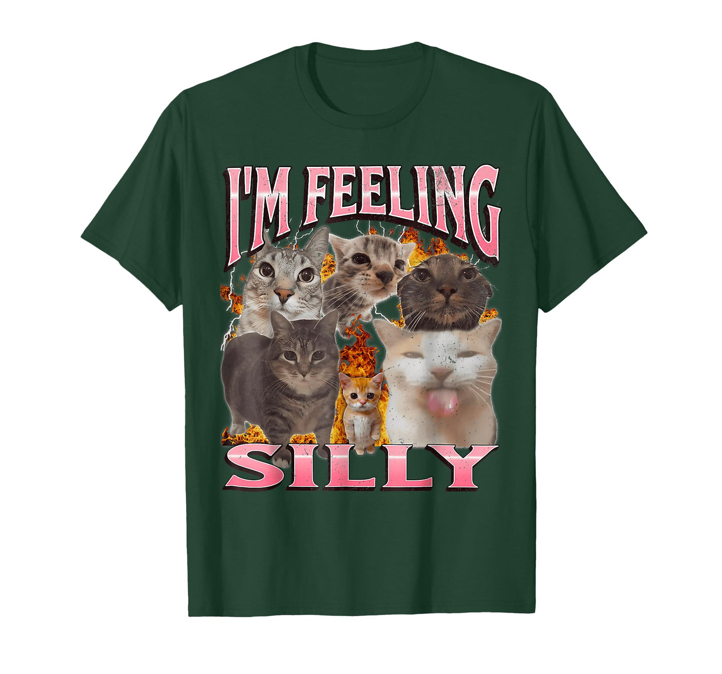 I'm Feeling Silly Funny Cat Meme Bootleg Graphic T-Shirt