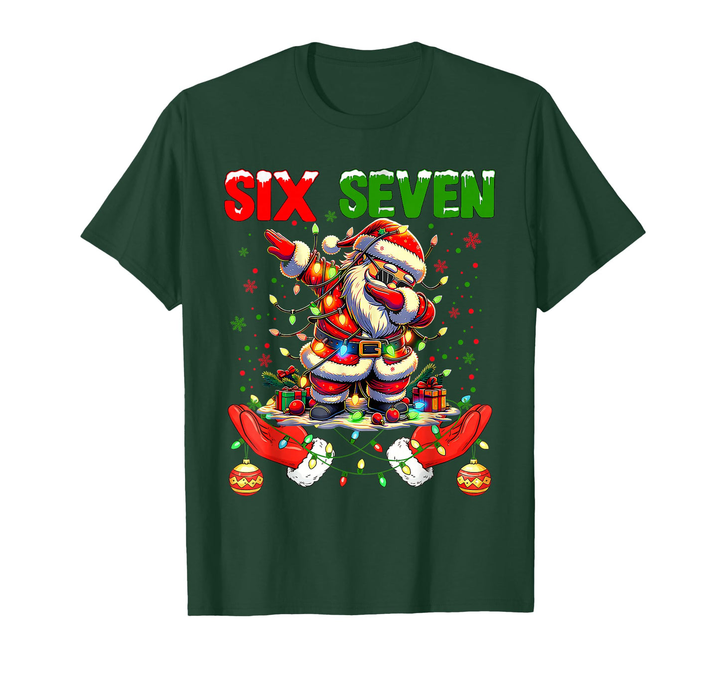 Funny Santa Says Six Seven Christmas 67 Meme Xmas Boys Girls T-Shirt