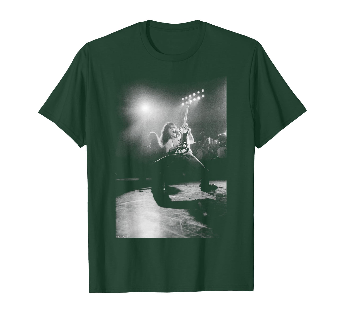 Eddie Van Halen On Stage Rainbow Theatre by Simon Fowler T-Shirt
