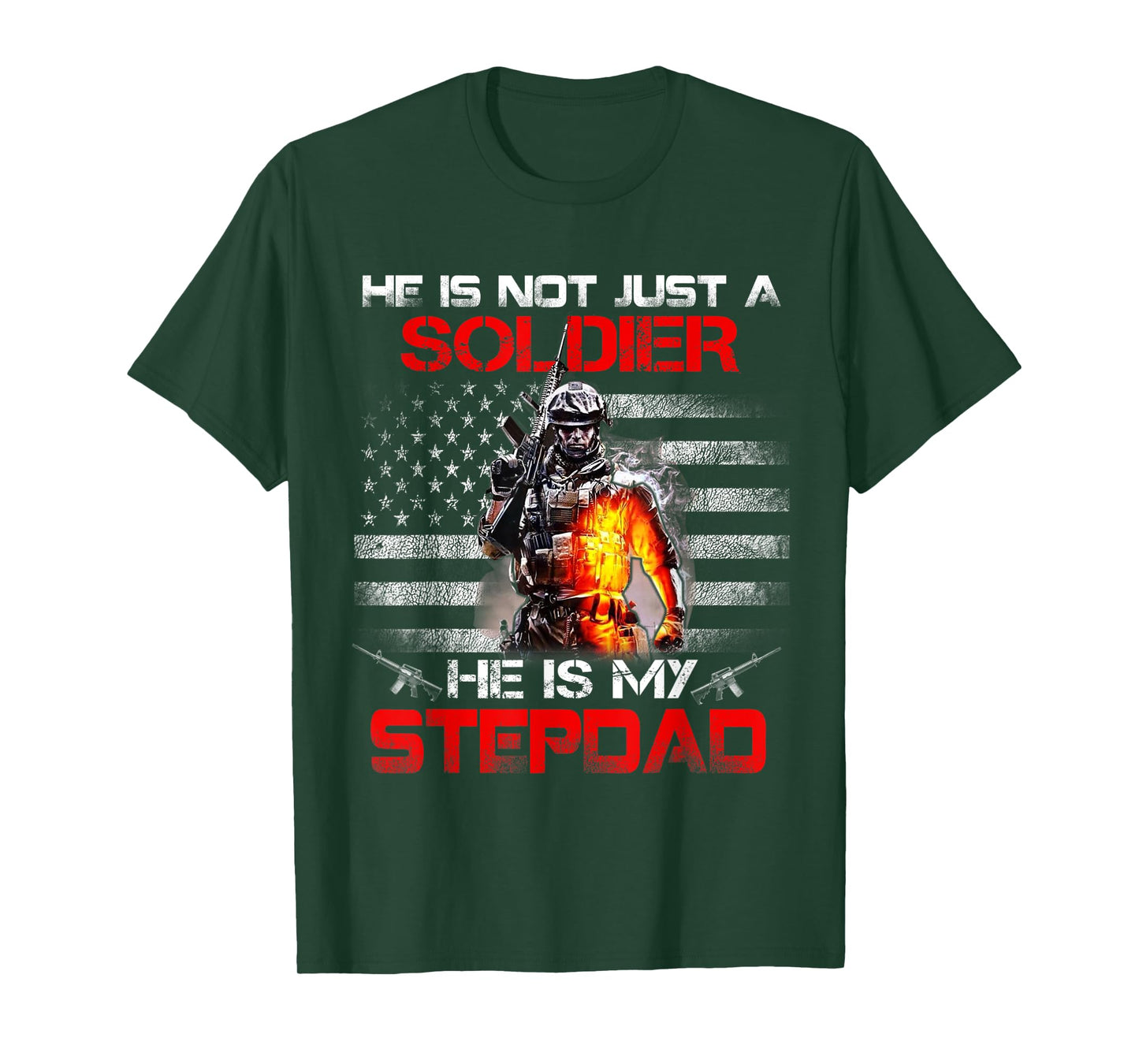My Stepdad Is A Soldier Proud Army Stepson Stepdaughter T-Shirt