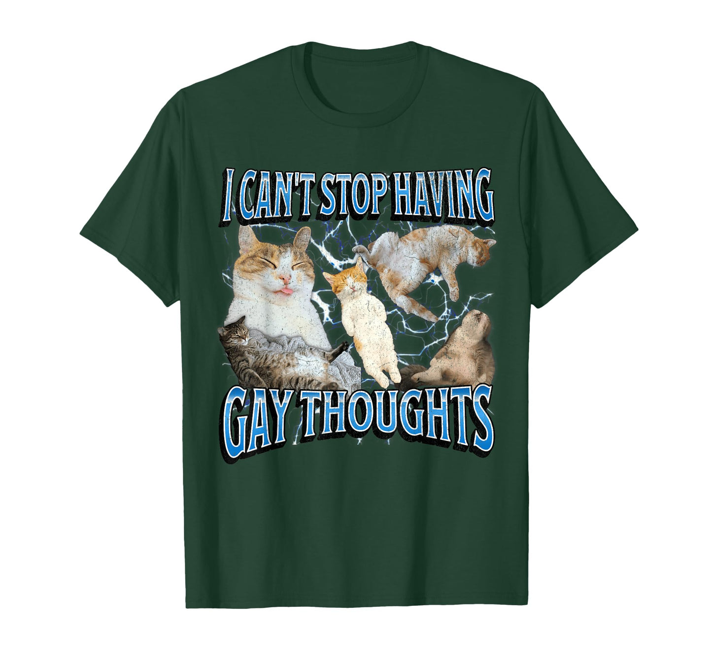 I Can't Stop Having Gay Thoughts Funny Cat Meme Bootleg T-Shirt