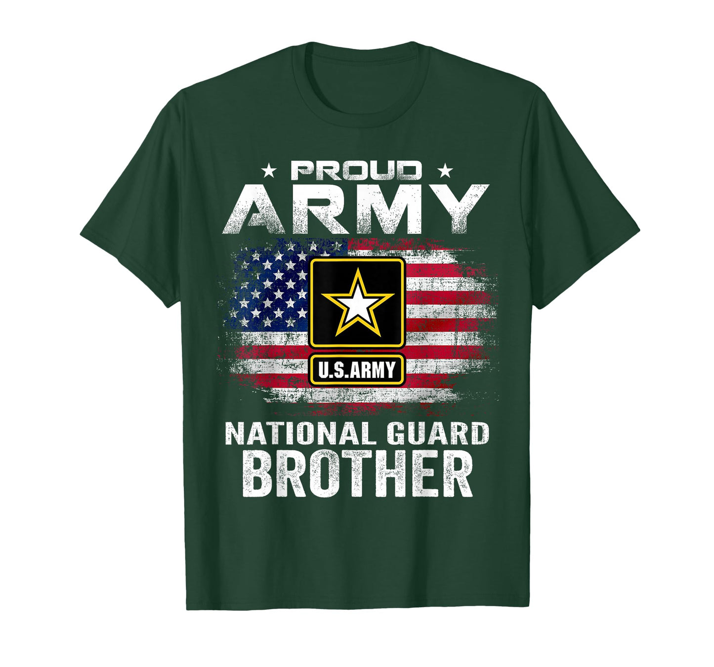 Proud Army National Guard Brother With American Flag Gift T-Shirt