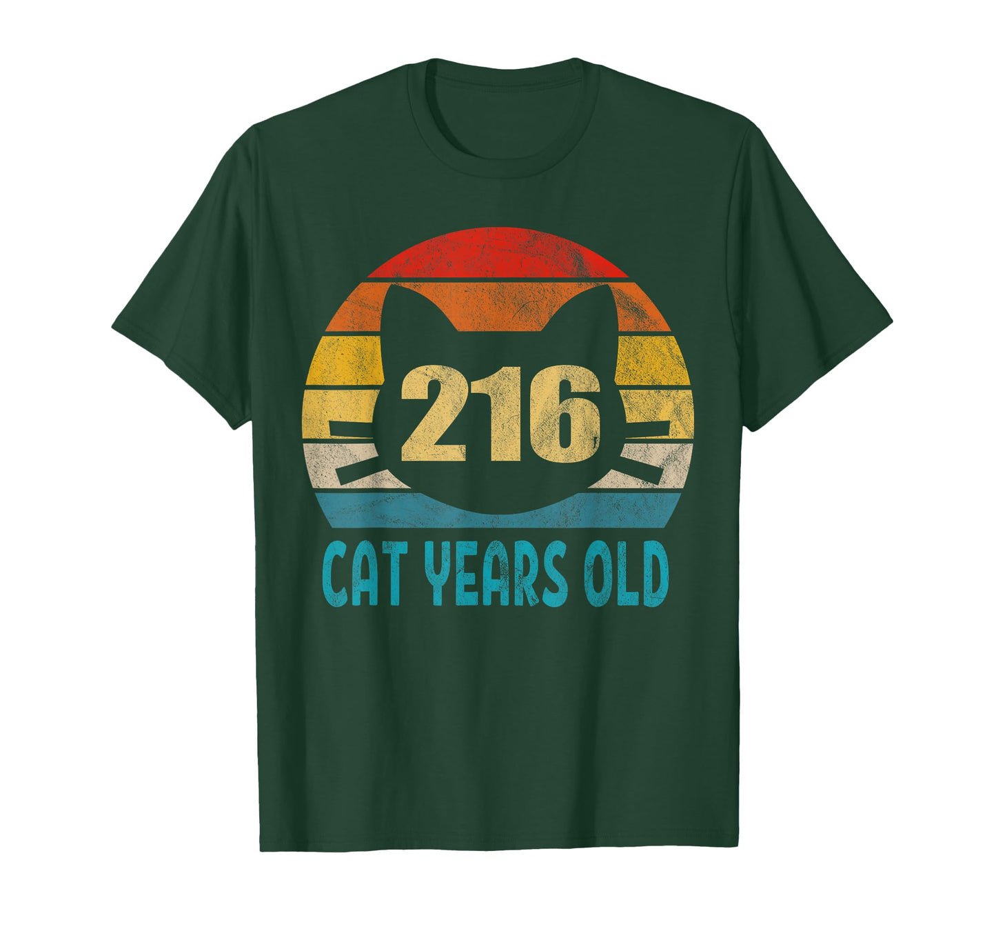216 Cat Years Old Shirt Retro 50th Birthday Gift Cat Lovers T-Shirt