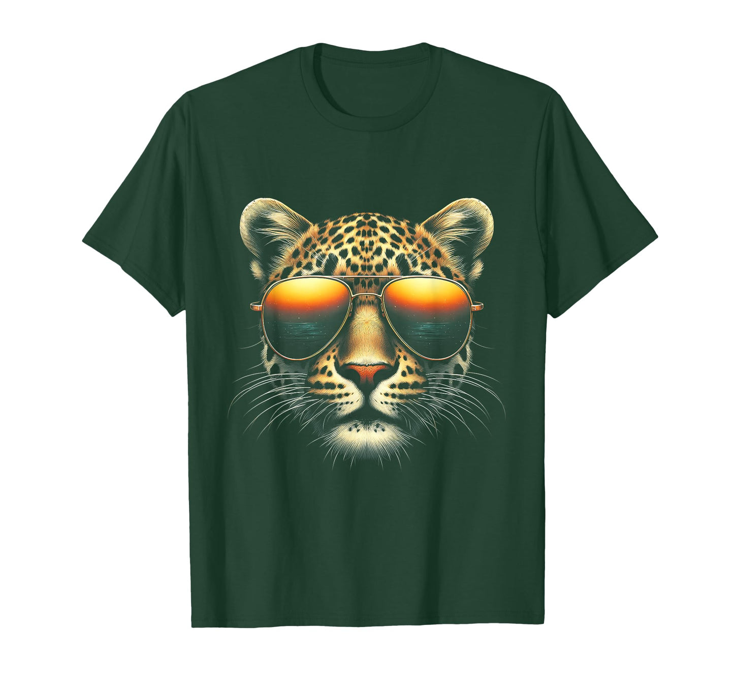 Leopard Face Wearing Sunglasses Animal Leopard Photography T-Shirt