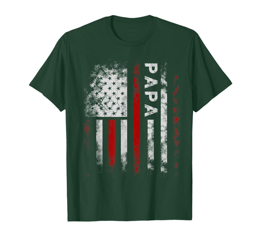 Papa American Flag Father's Day 4th of July Grandpa T-Shirt