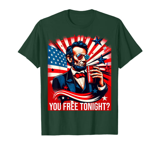 Free Lincoln Washington 4th Of July Patriotic American USA T-Shirt
