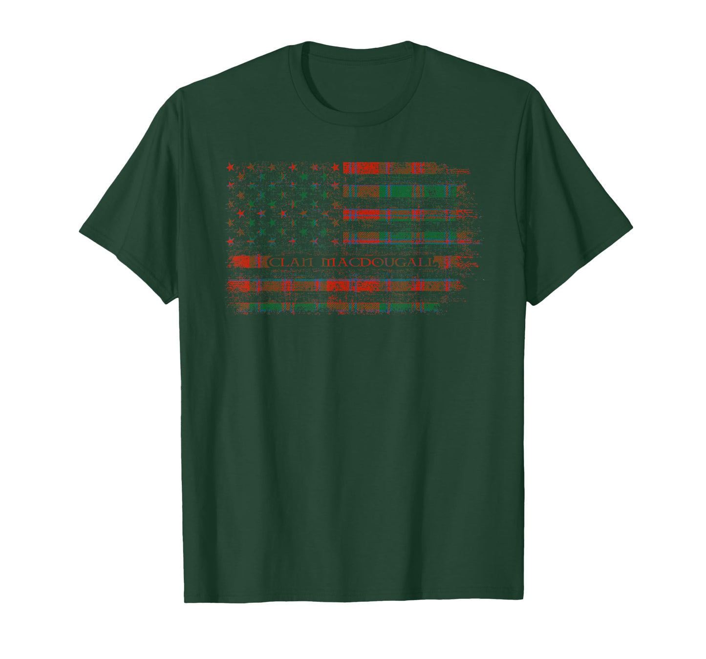 Clan MacDougall-Clans Originaux Scottish tartan US flag T-Shirt