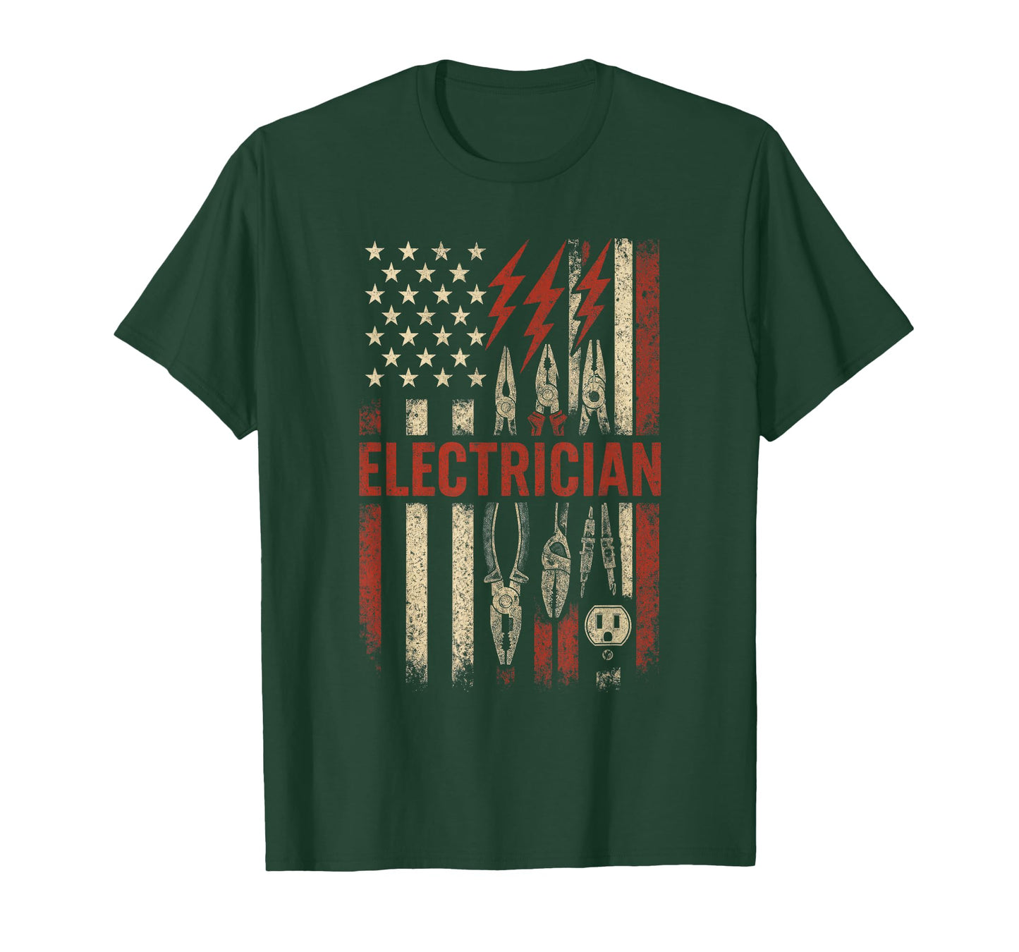 Electrician - Funny Humor Tools Patriotism T-Shirt
