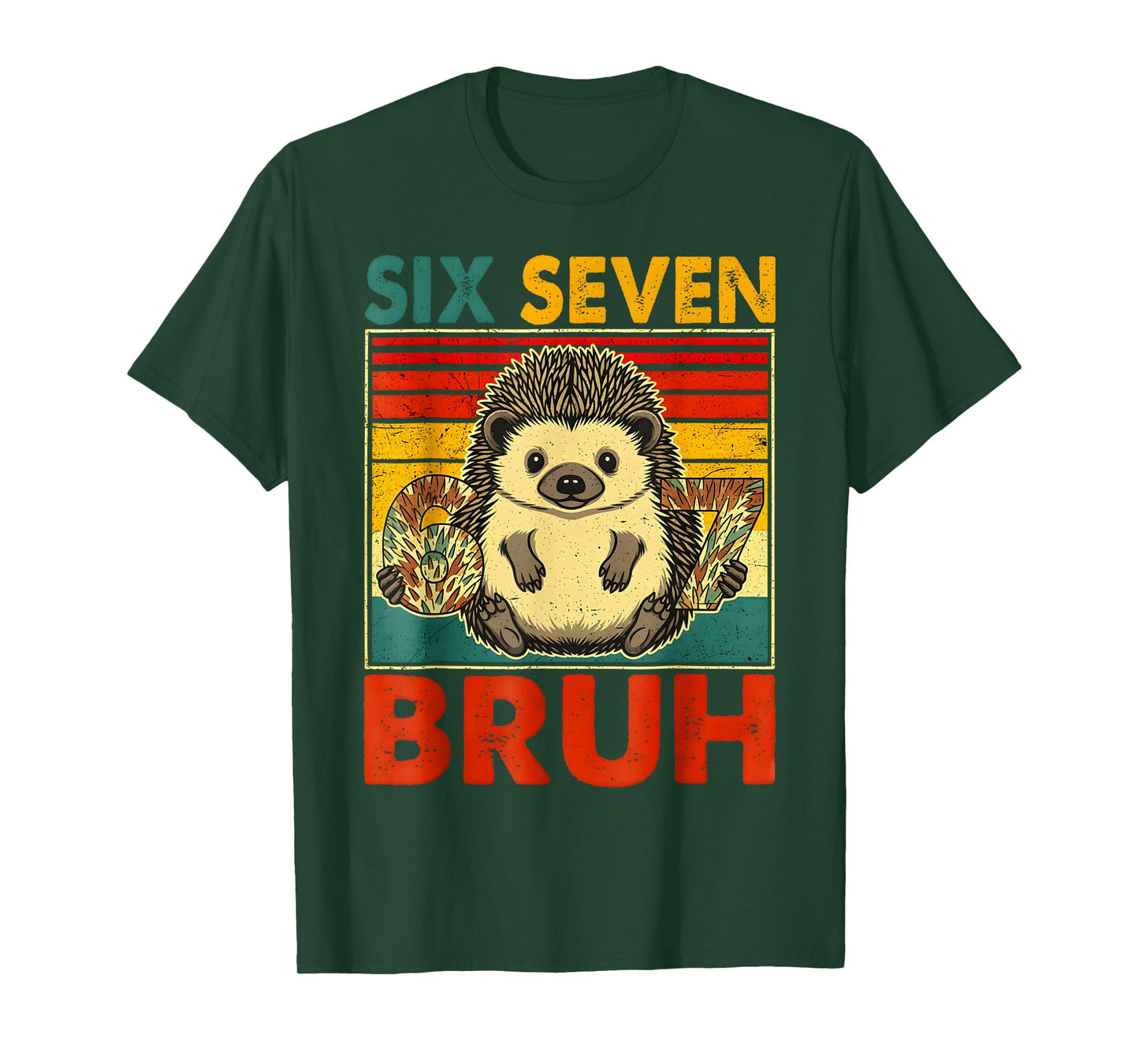 67 Meme Hedgehog Funny Six Seven Bruh Hedgehog for Kids Boys T-Shirt