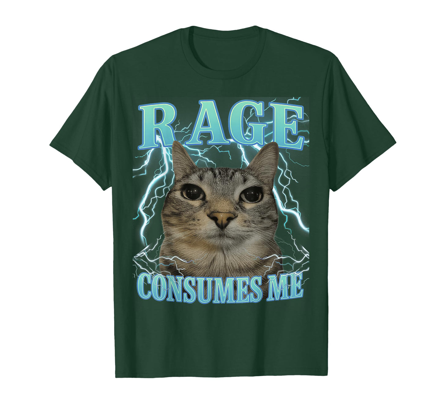 Rage Consumes Me Cat Silly Cat Meme Funny Men Women Graphic T-Shirt