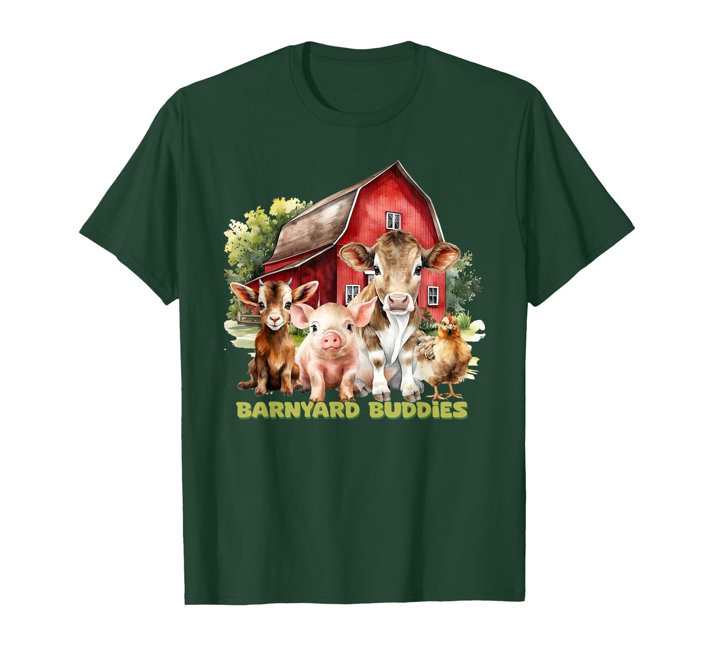 Barnyard Buddies Cute Cow Goat Pig Hen On The Farm Barnyard T-Shirt