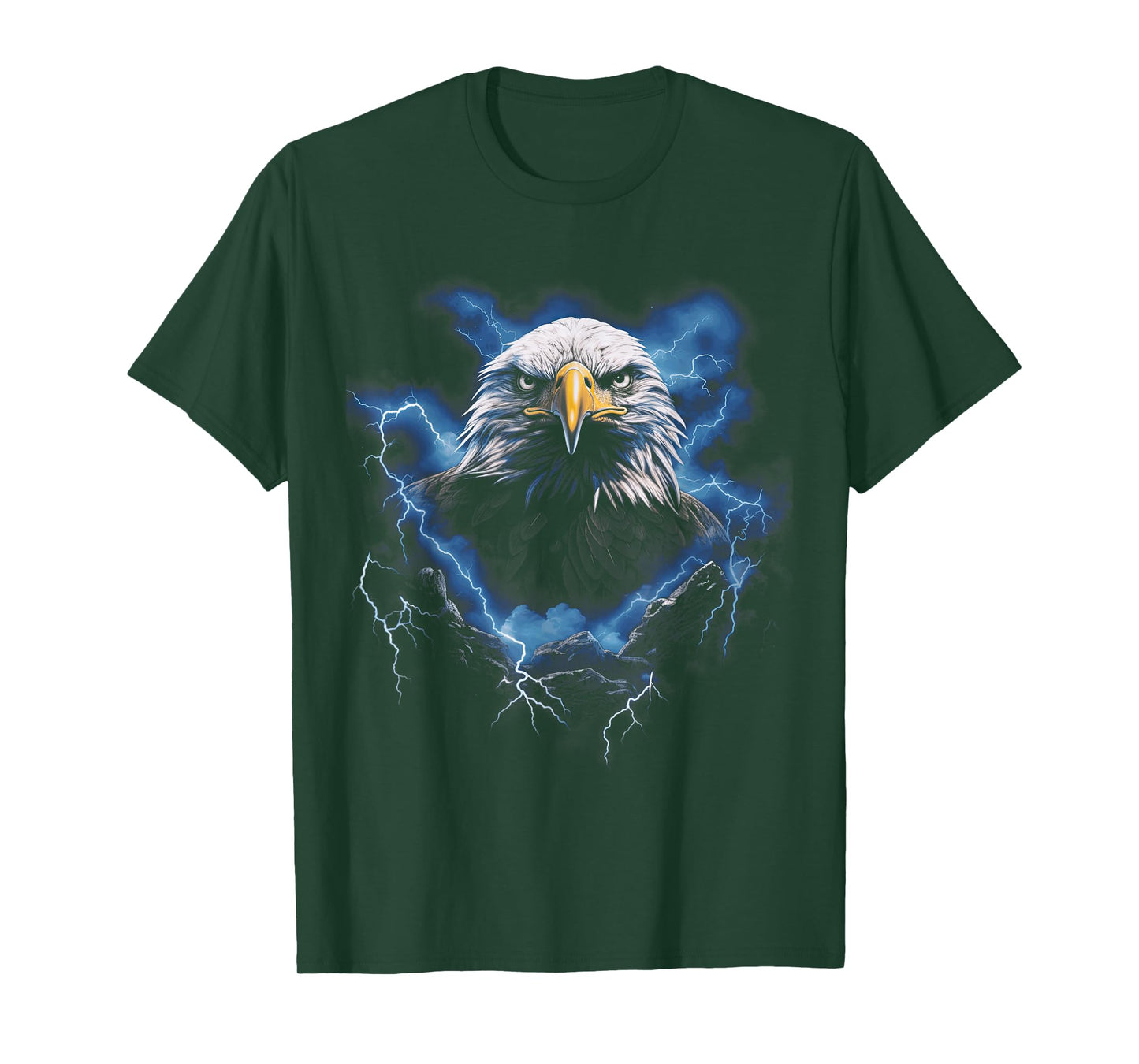 Bald Eagle Bird Nature USA Lightning T-Shirt