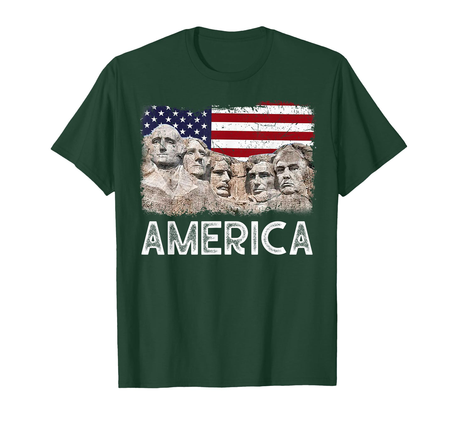 Trump President 45th Rushmore Mount American Flag 4th July T-Shirt