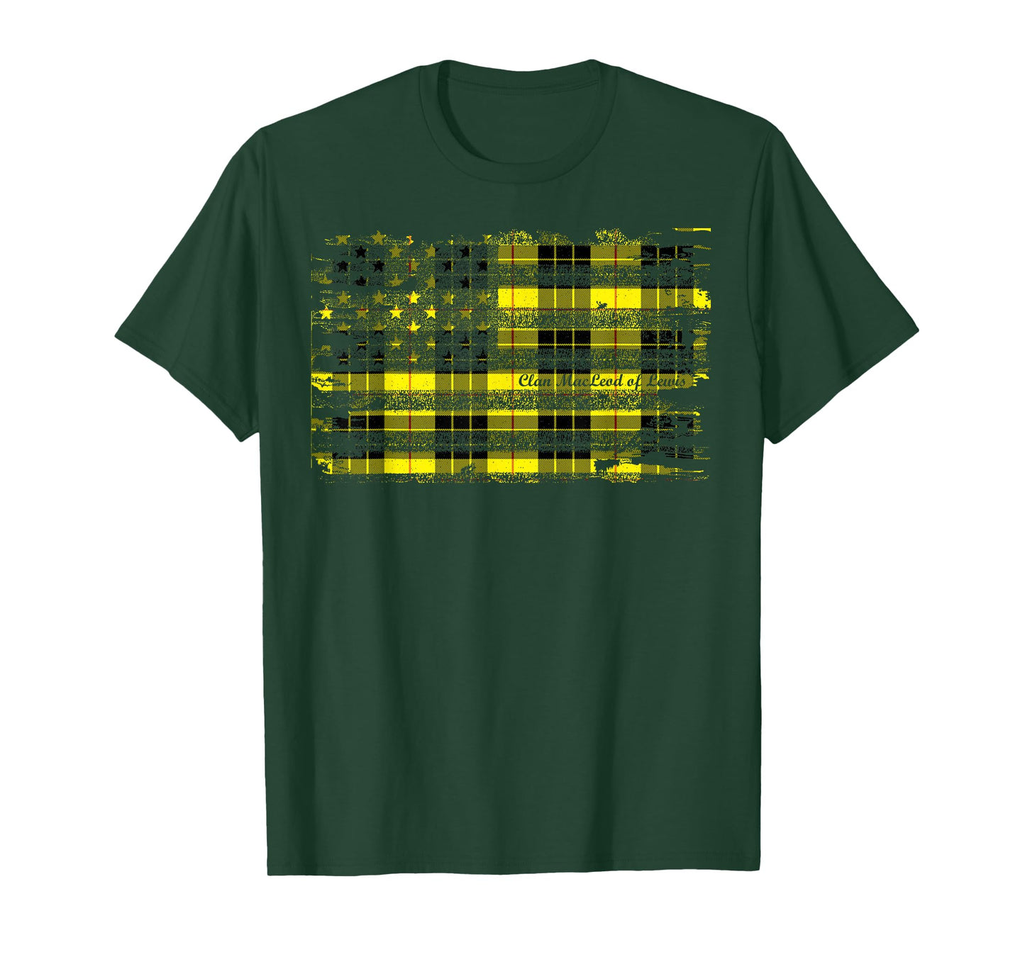 Clan MacLeod of Lewis American Flag Scottish Tartan Shirt T-Shirt