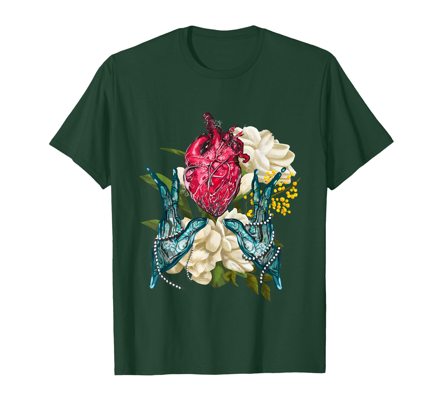 Anatomical Heart And Flowers Doctor Valentine T-Shirt