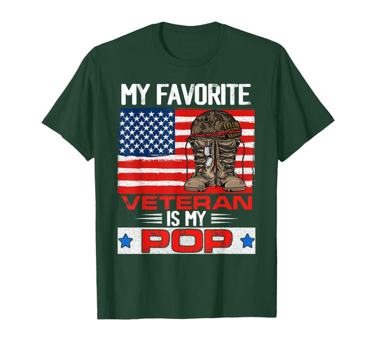 My Favorite Veteran is My Pop Army Military Veterans Day T-Shirt