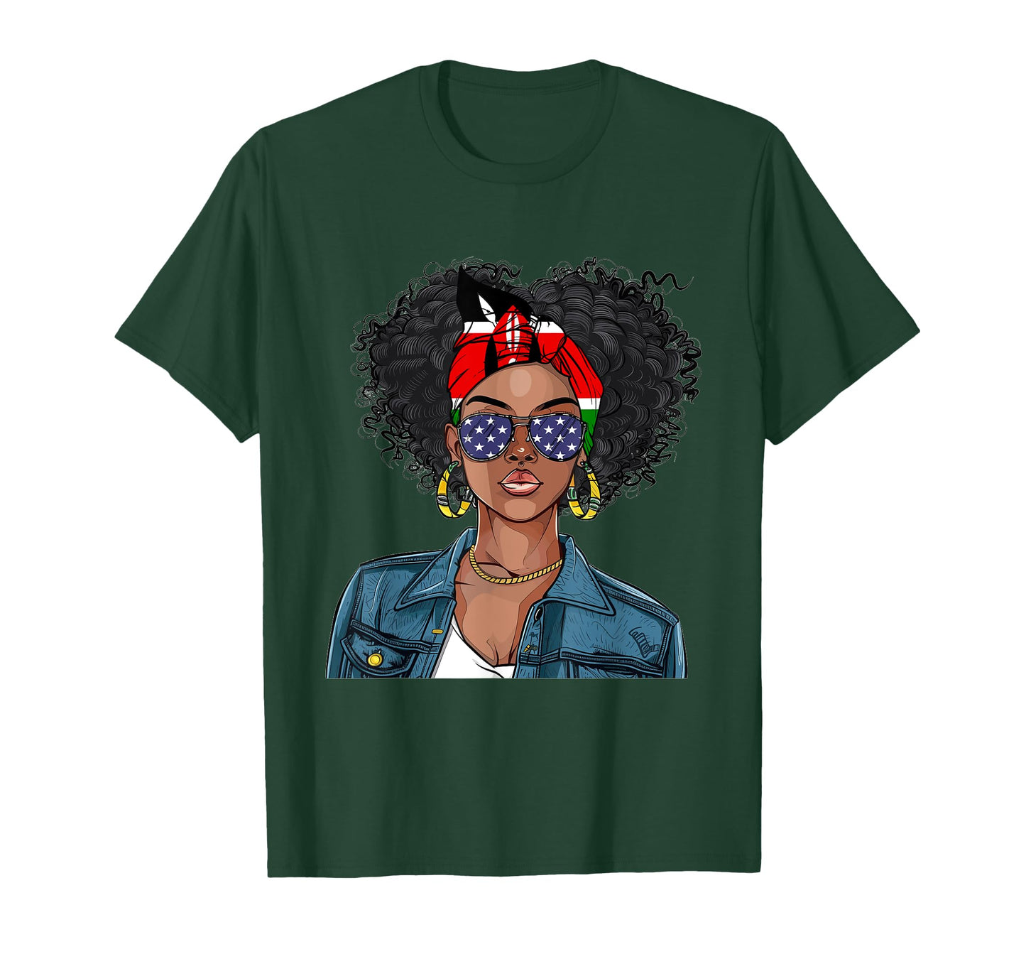 Kenyan Flag Souvenirs Woman American Dress Girl Kenya T-Shirt