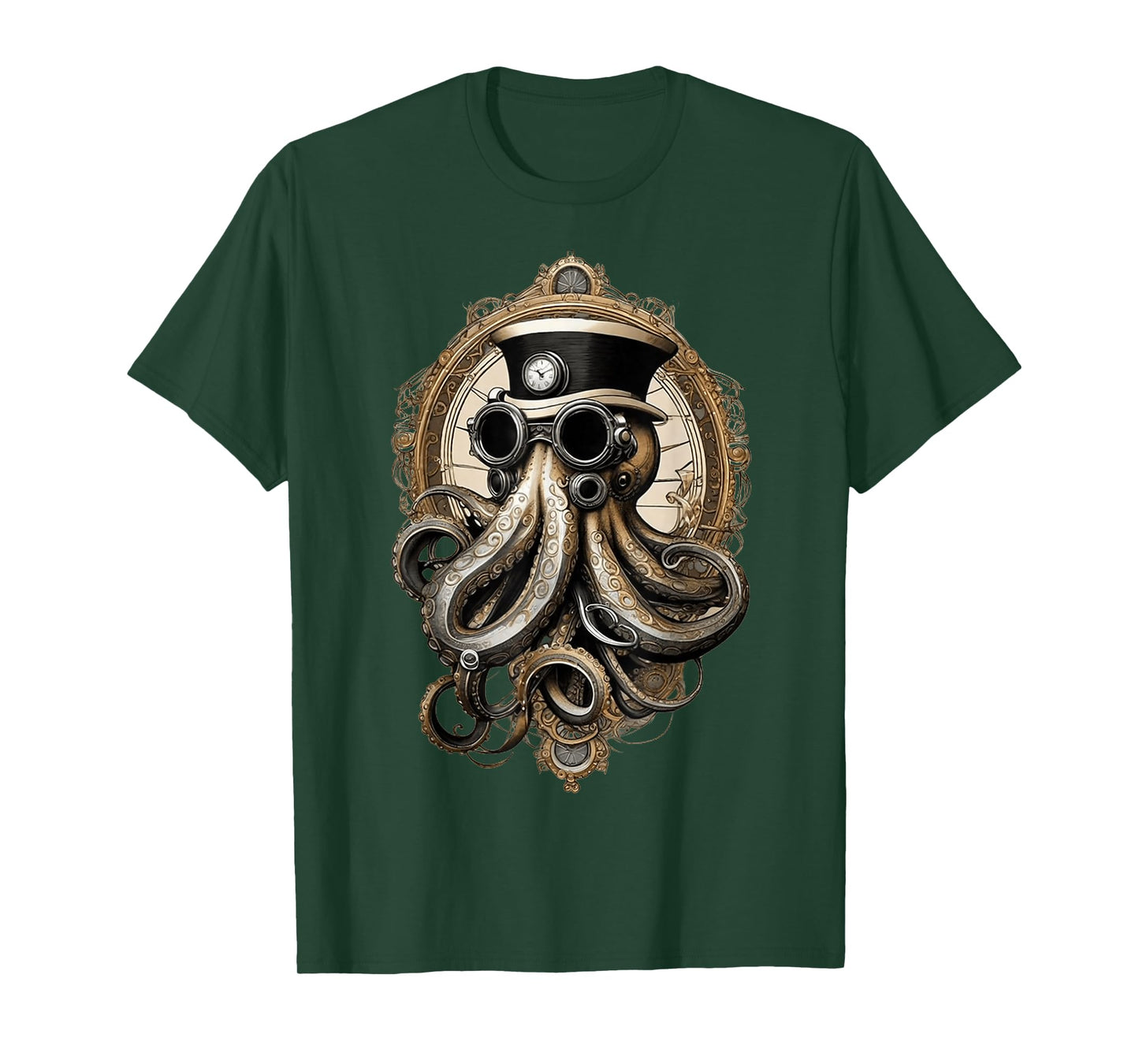 Classic Steampunk Octopus Retro Vintage Funky Fun Graphic T-Shirt