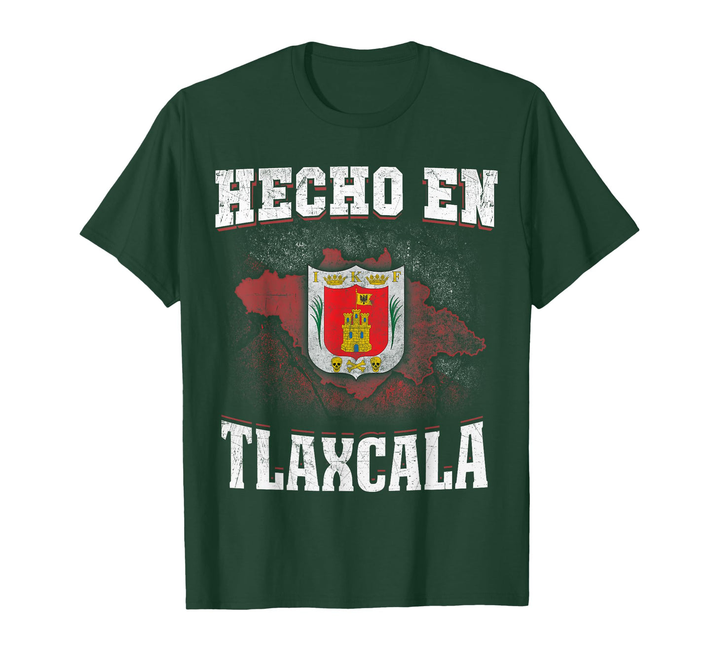 Hecho En Tlaxcala | Cool Mexican flag emblem graphic t shirt