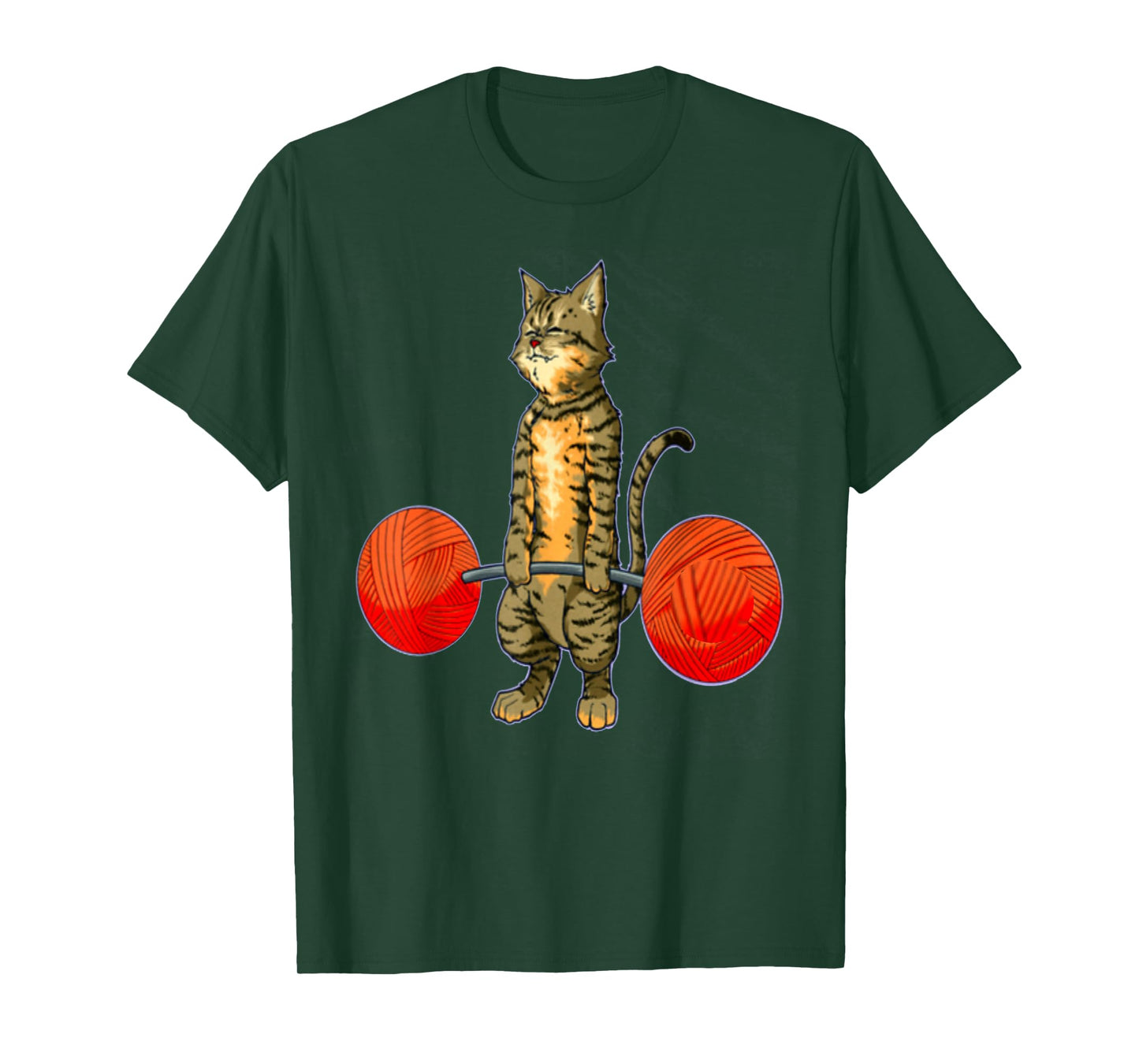 Deadlifting Tabby Cat Weightlifting Gym Bodybuilding Fitness T-Shirt