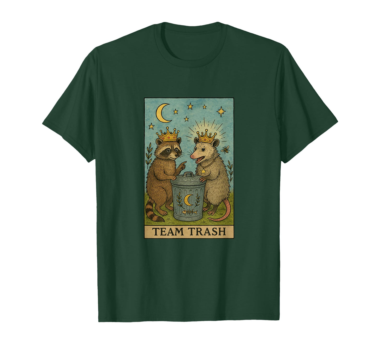 Team Trash Tarot Card Racoon Opossum Lover Funny Halloween T-Shirt