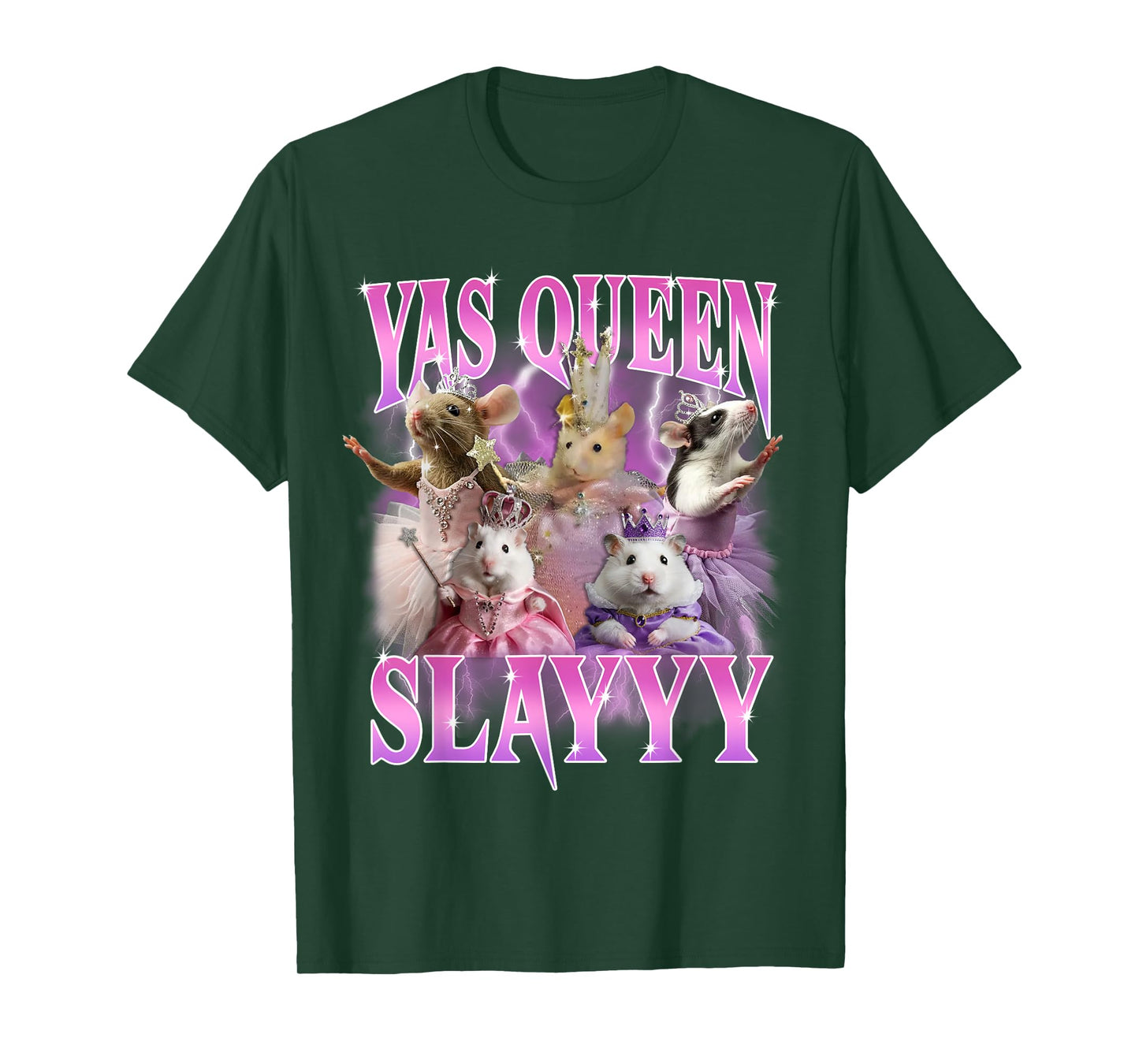 Yas Queen Slay Rat Meme Women Girls Slay Queen T-Shirt