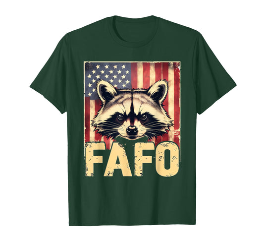 FAFO Raccoon American Flag Patriotic T-Shirt