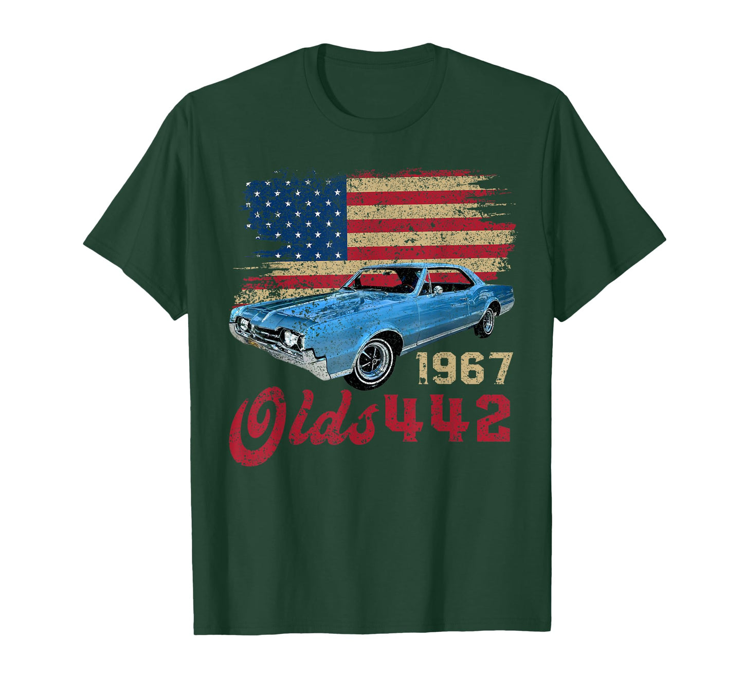 Jersey Style Olds 442 67 1967 Loves Old School Muscle Cars T-Shirt