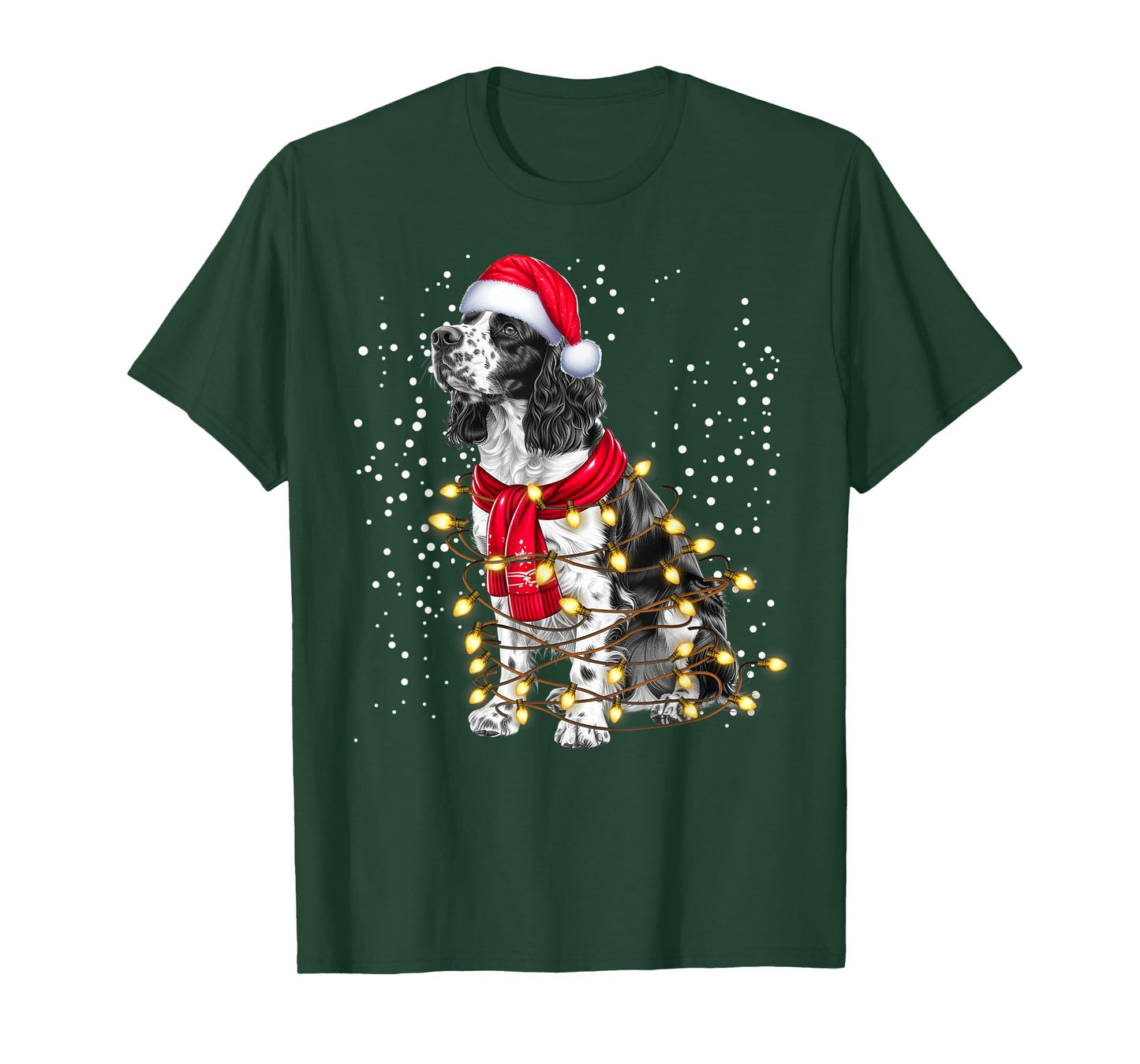 English Springer Spaniel dog Ugly Christmas Dog Xmas Men Women Kids T-Shirt