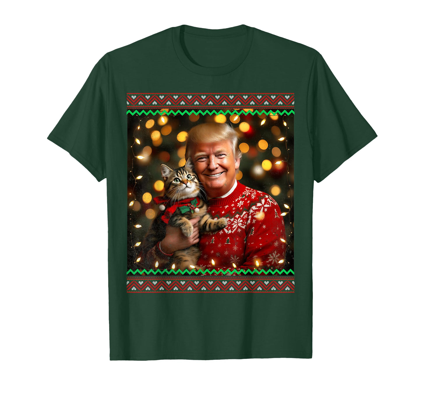 Funny Trump Christmas Sweater for Cat Lovers T-Shirt