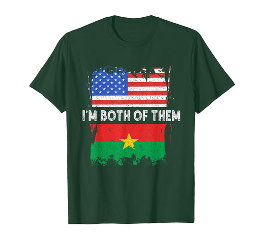 Burkina Faso America I'm Both Of Them Burkina Fasoan Pride T-Shirt