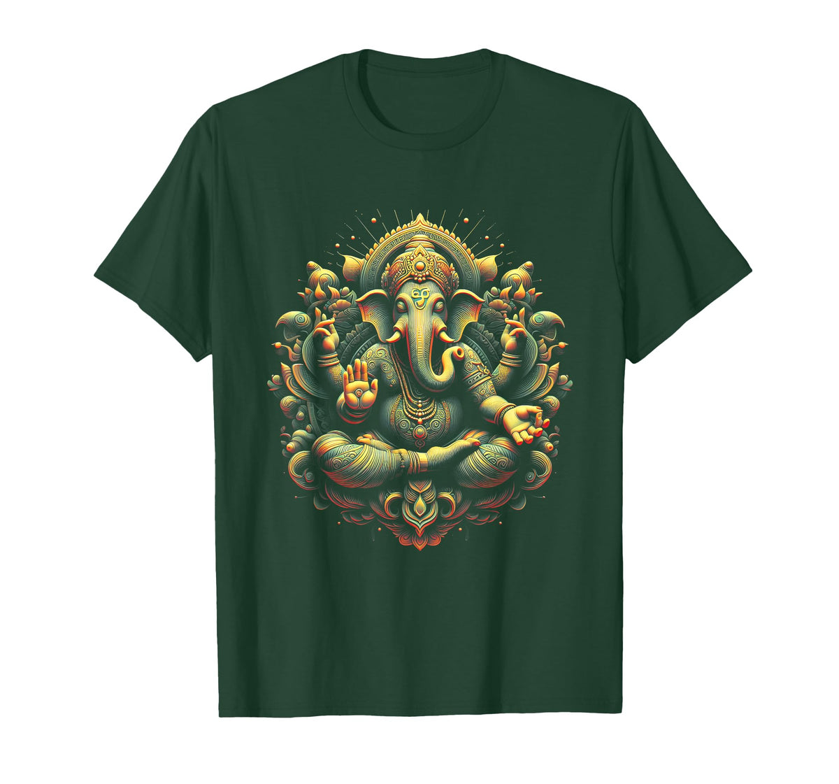 Ganesh Yoga Hindu Elephant God Ganesha Puja Black Unisex-Adults Yoga Themed T-Shirt