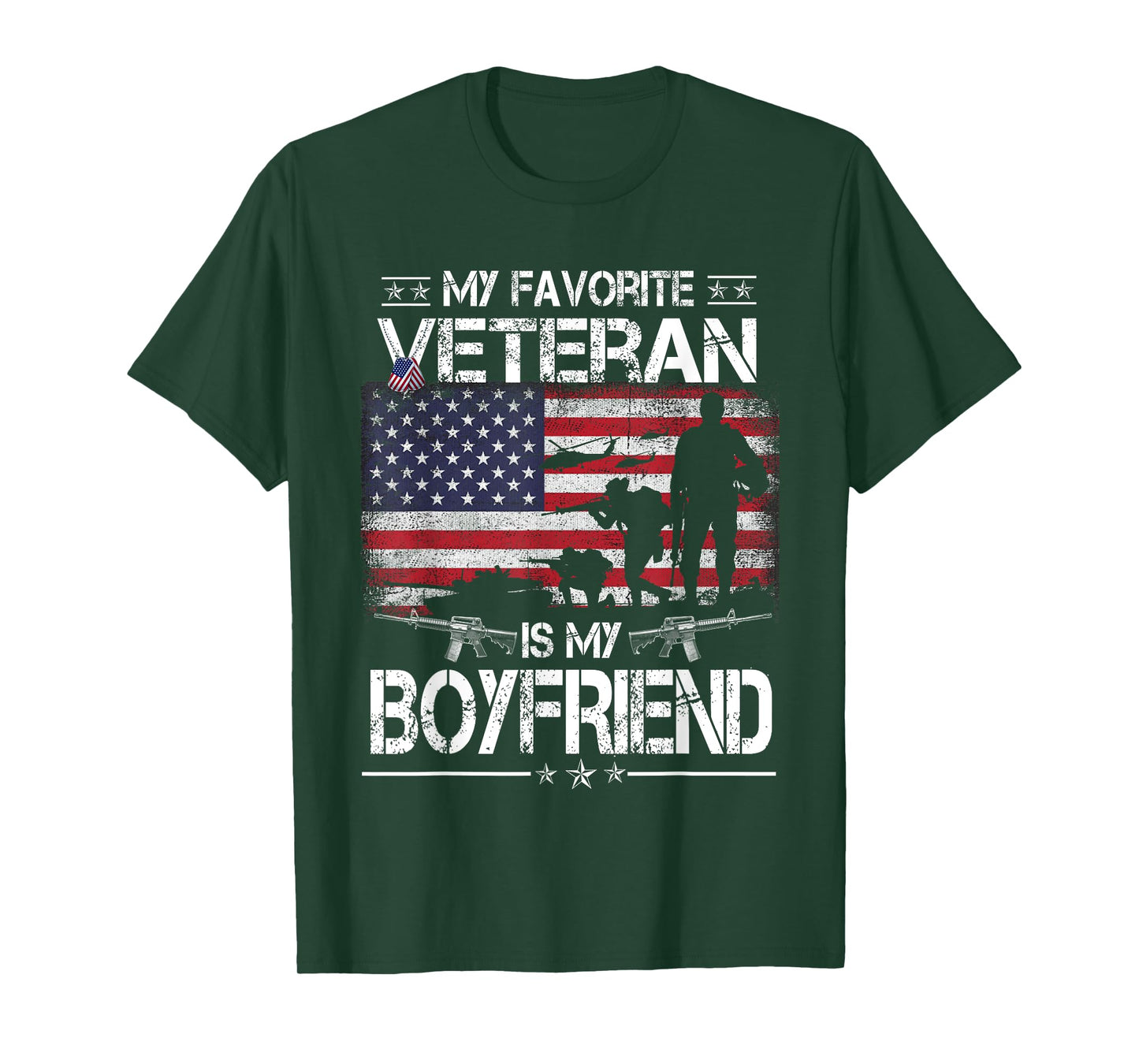 My Favorite Veteran Is My Boyfriend - Flag Mens Veterans Day T-Shirt