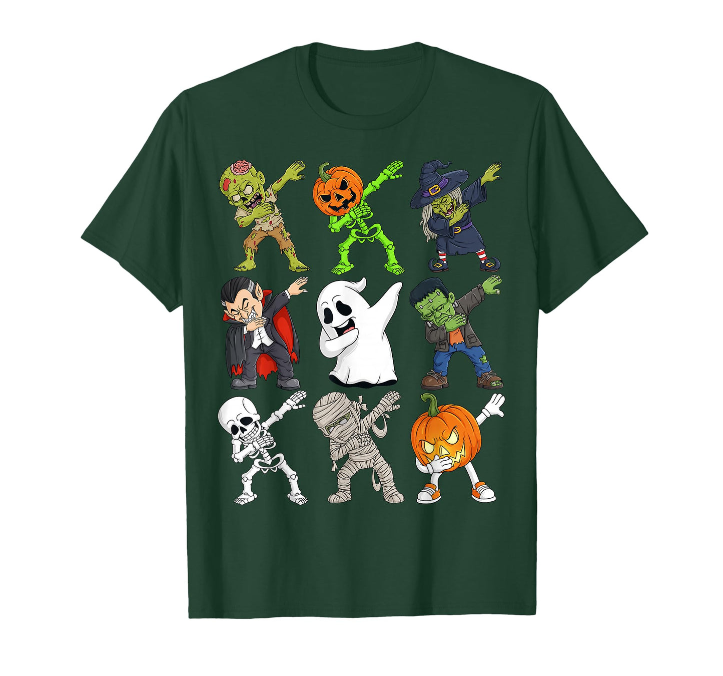 Dabbing Halloween Skeleton Zombie Scary Pumpkin Vampire Boys T-Shirt