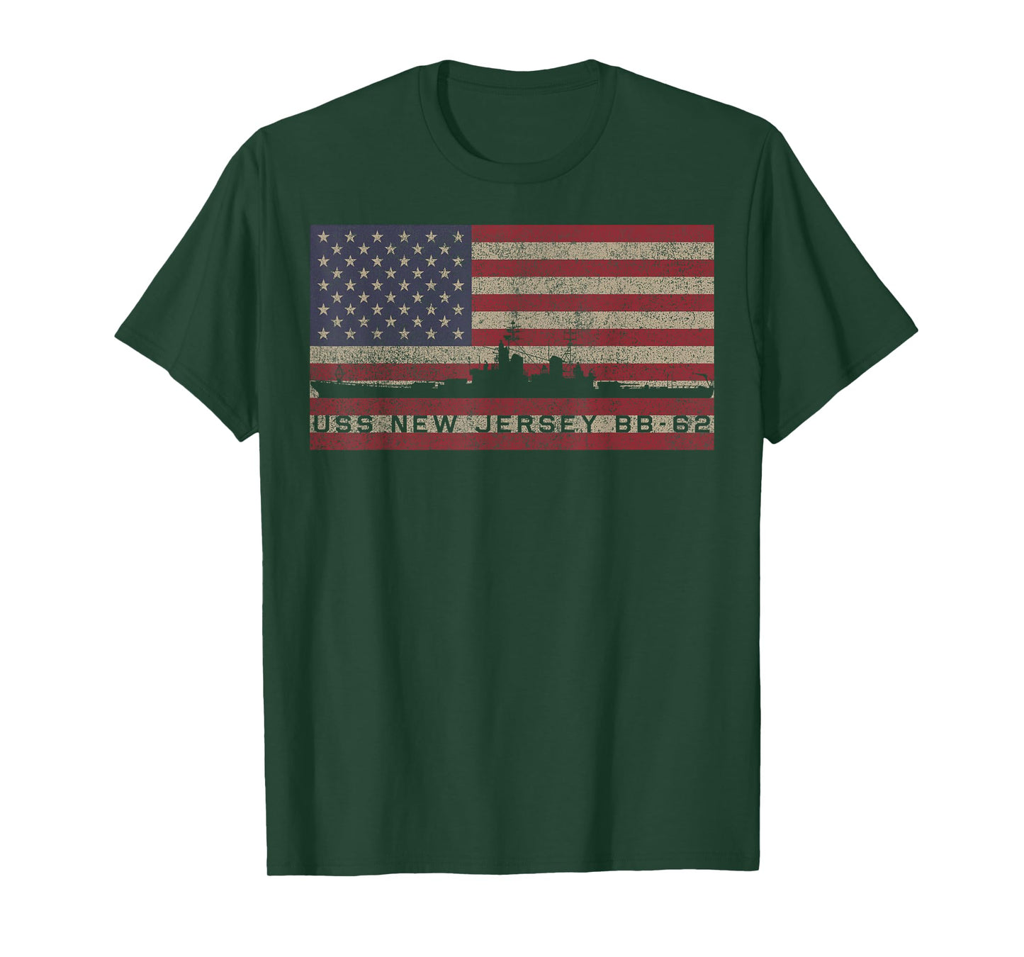 USS New Jersey BB-62 WW2 Battleship USA American T-Shirt
