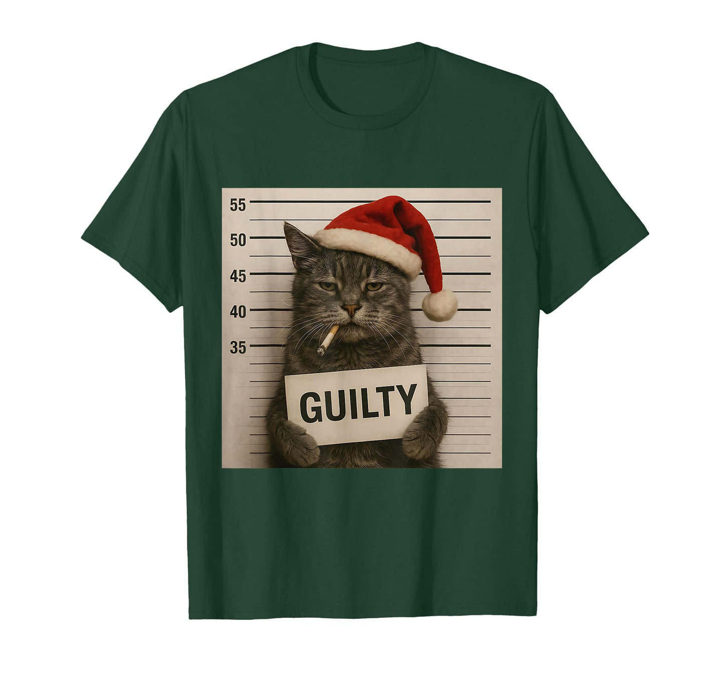 Cat Smoking Cigarette Christmas Funny Meme Cat T-Shirt