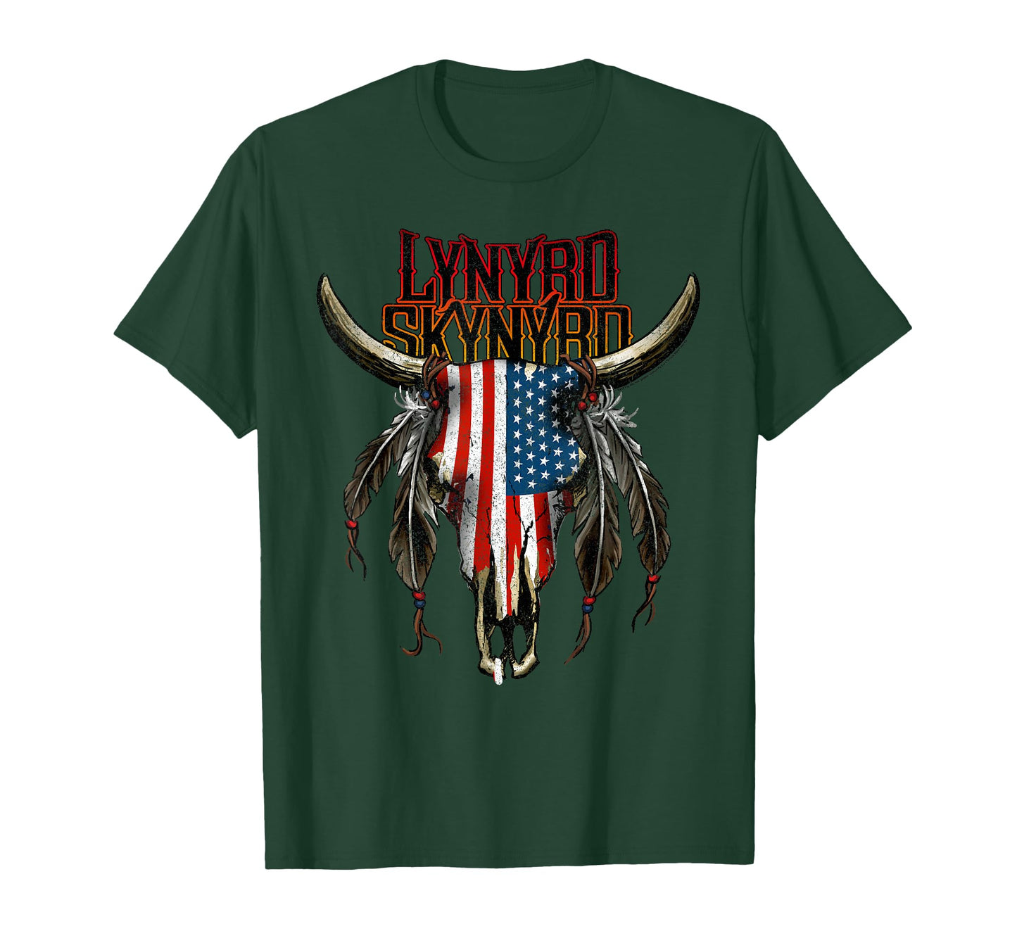 Lynyrd Skynyrd Steer Skull USA Southern Rock Festival Gifts T-Shirt