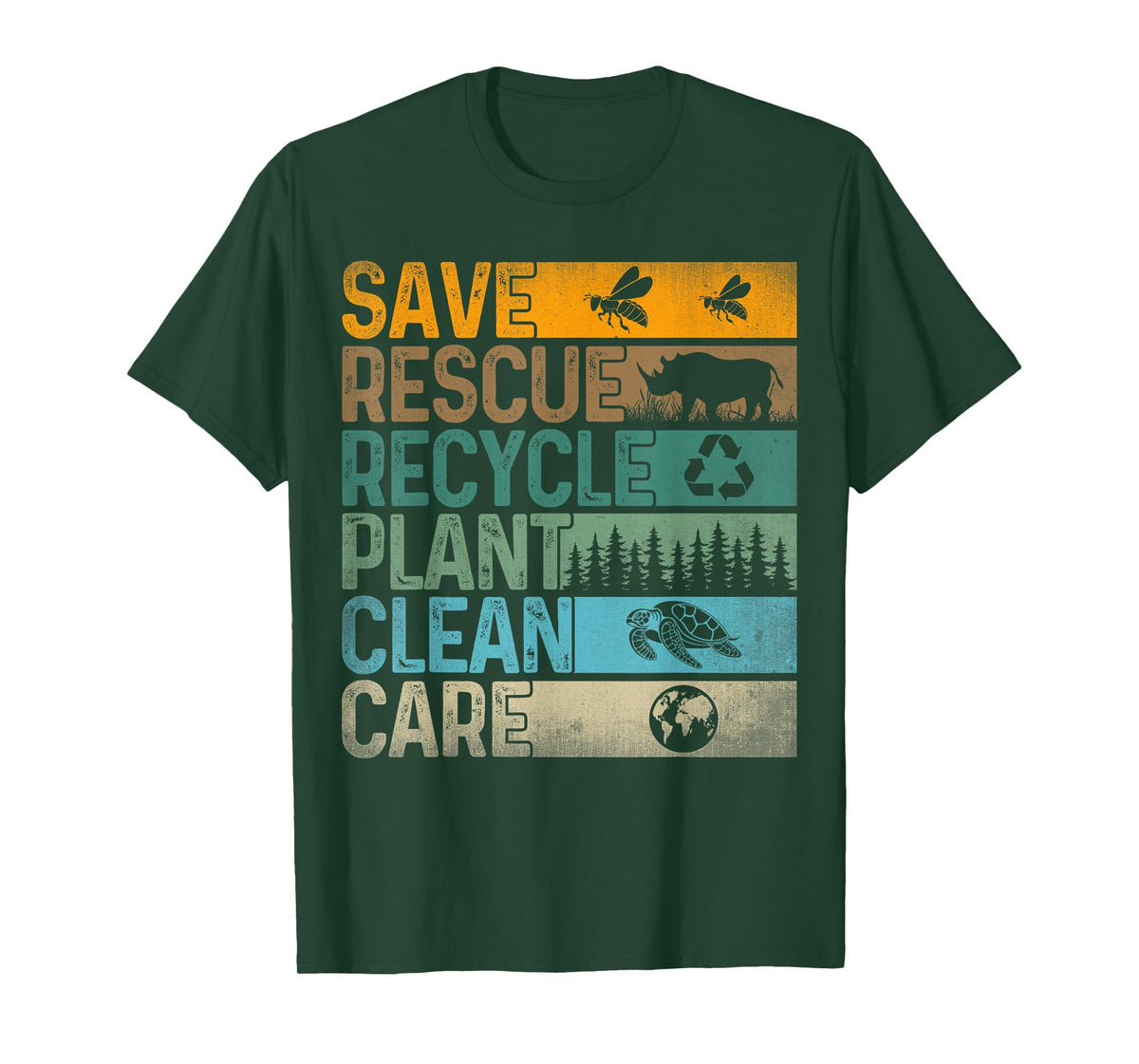 Save Bees Rescue Animals Recycle Plastic - Earth Day T-Shirt