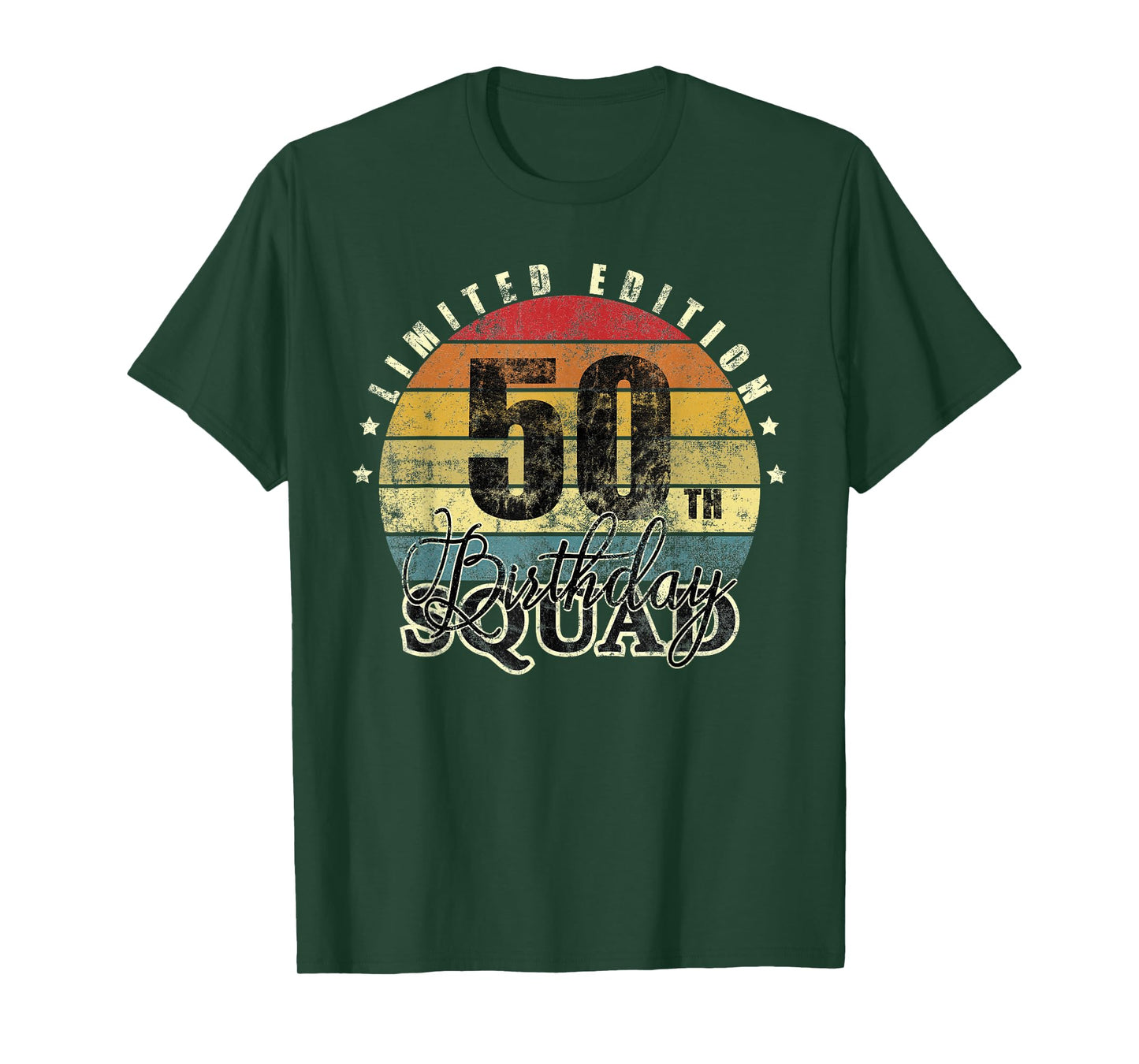 50 Year Old Birthday Squad Tee Vintage 50th Party Matching T-Shirt