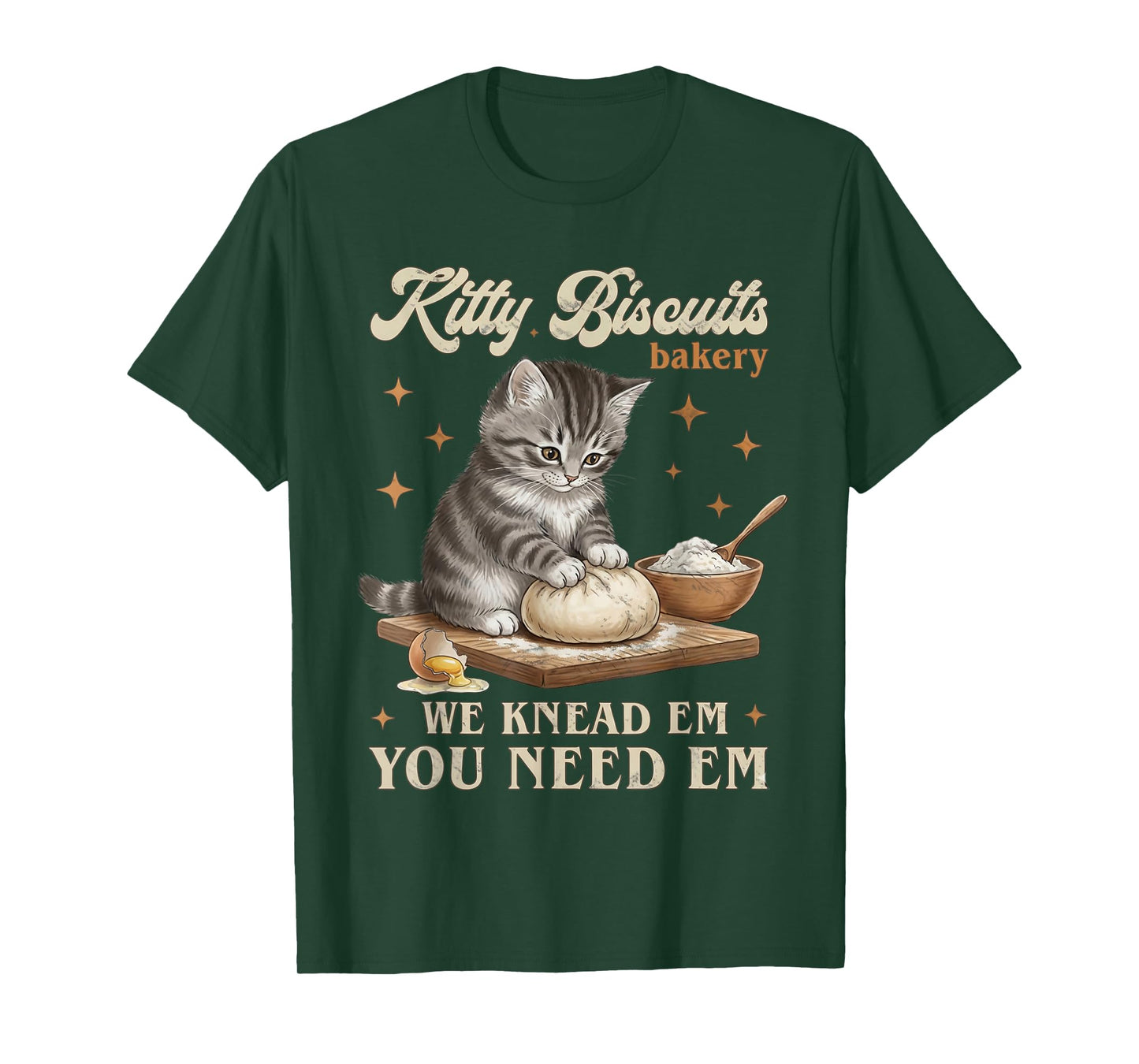 Funny Baking Art Kitty Biscuits Bakery Cat Lover Kitten T-Shirt