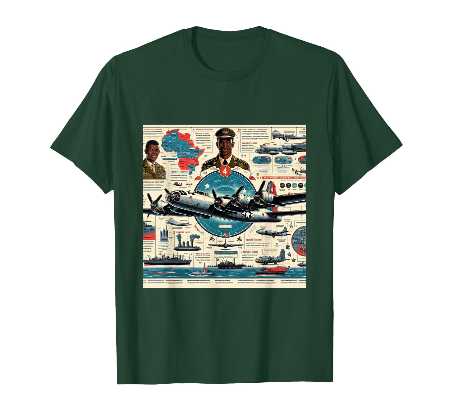 B29 Superfortress WW2 Warplane Airplane Infographics T-Shirt