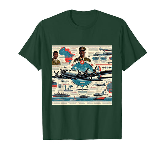 B29 Superfortress WW2 Warplane Airplane Infographics T-Shirt