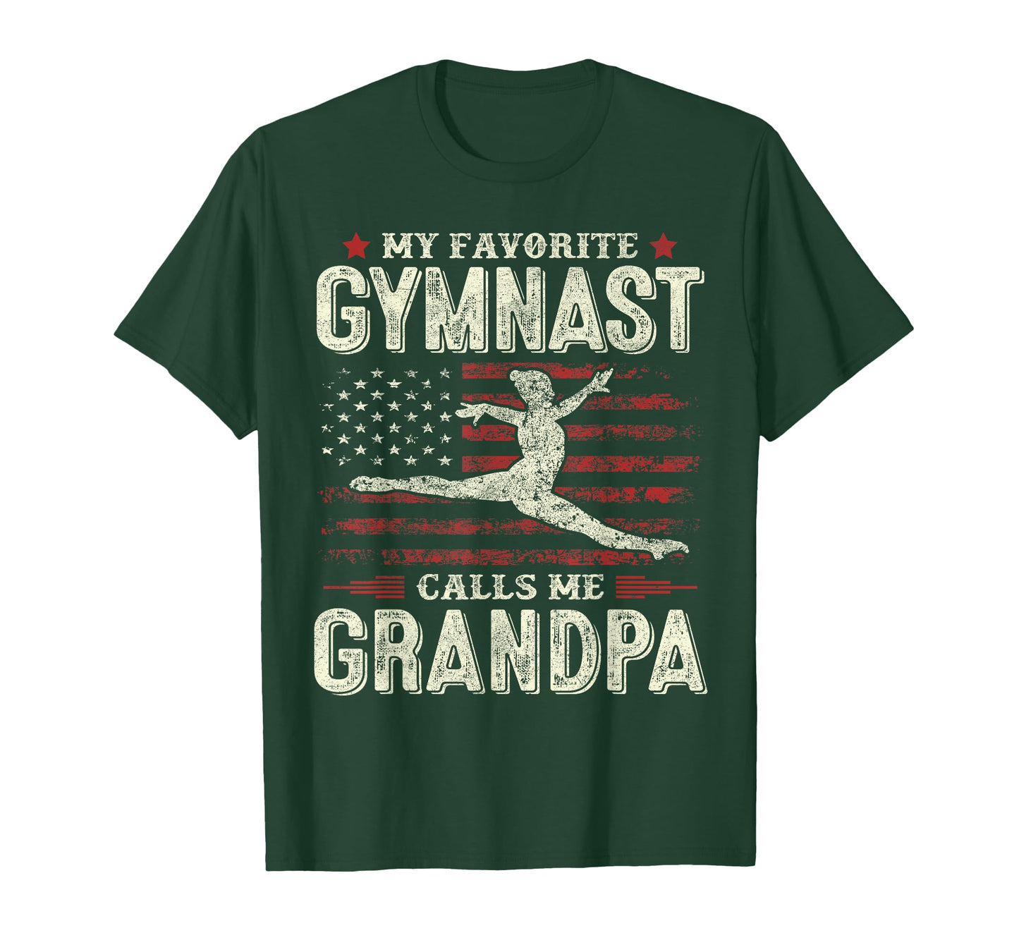 My Favorite Gymnast Calls Me Grandpa Gymnastics Fathers Day T-Shirt