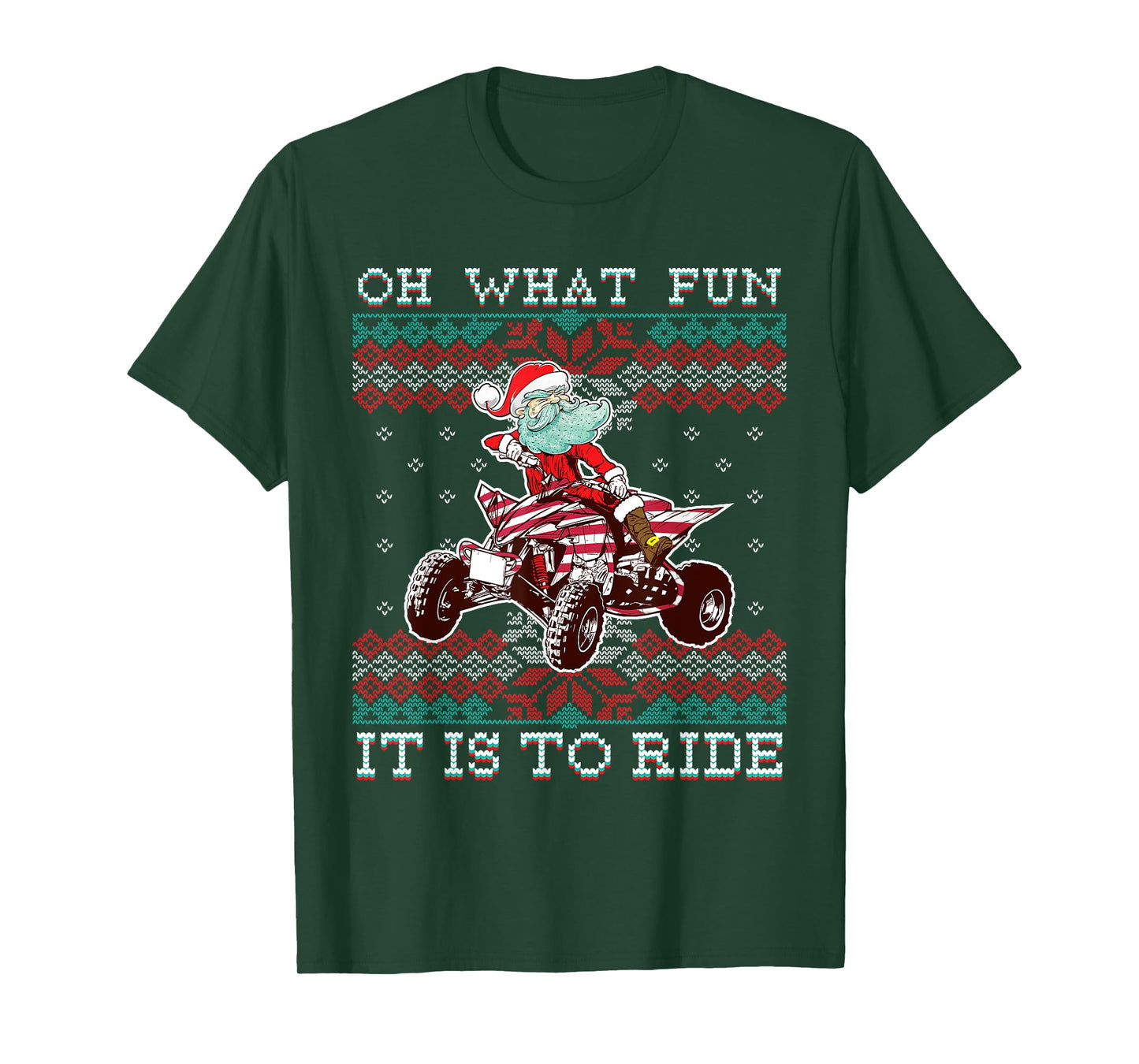 Christmas All-Terrain Vehicles Santa Claus Four-Wheeler ATV T-Shirt