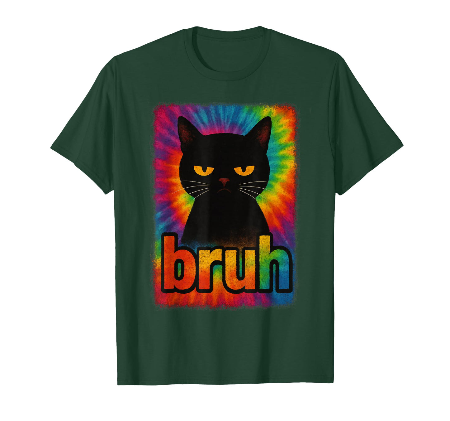 Funny Cat Bruh For Teens Boys Girls Men Women Meme Tie Dye T-Shirt